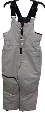 NEW SwissTech S 6/7 Gray Zip Front Snow Bibs Ski Snowboard Pant boy girl kid